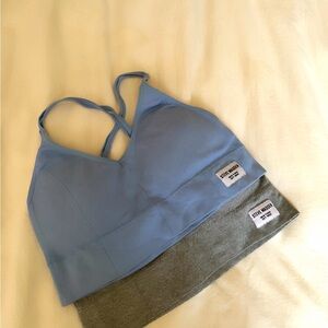 Steve Madden Light Blue and Gray Bra Set